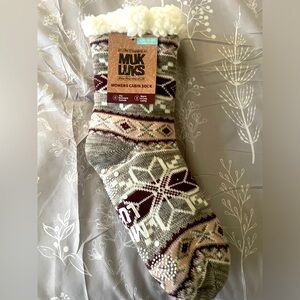 NWT MUK LUKS SUPER SOFT Women Faux Shearling Lined Cabin Sock